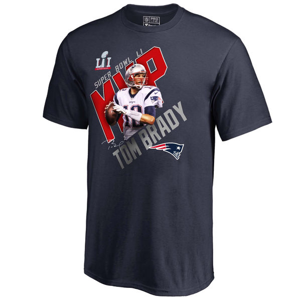 Tom Brady New England Patriots Pro Line by Fanatics Branded Youth Super Bowl LI Champions MVP T-Shirt - Navy